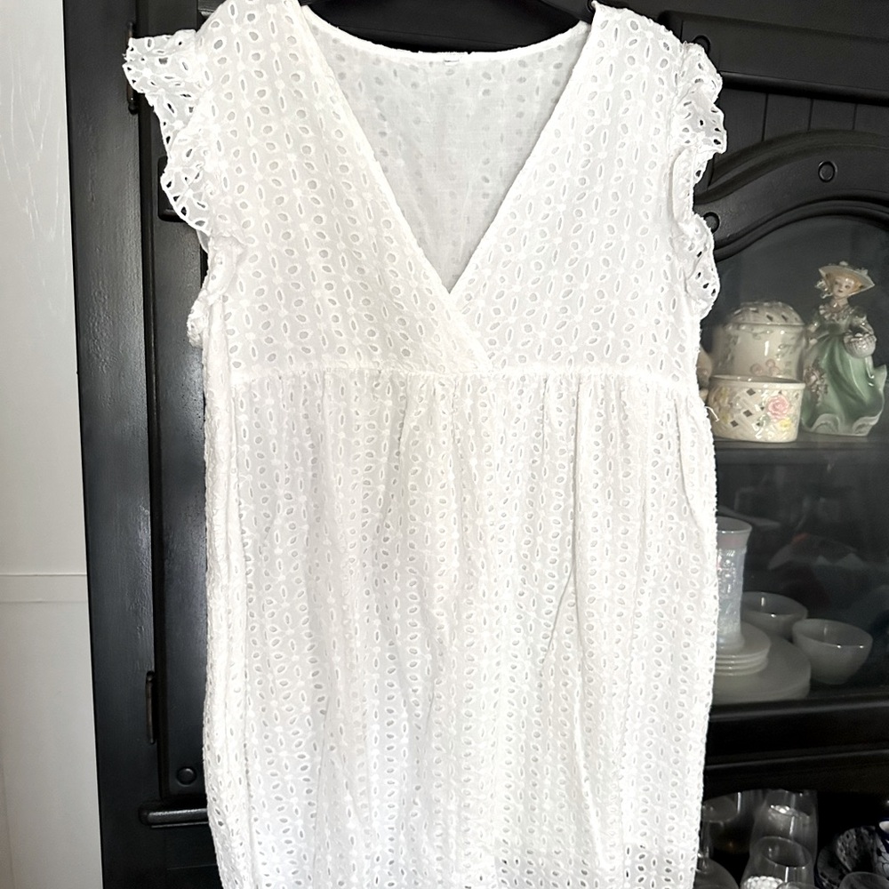 Women’s white eyelet mini dress